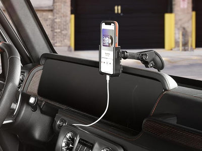 WeatherTech WindshieldFone - Universal Windshield-Mounted Car Phone Holder - Royal Blue Billet Knobs