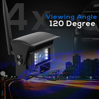 Pyle Wireless Backup Rearview Dash Camera - Waterproof Car Parking Rear View Reverse Safety Vehicle Monitor System W/Quad View 7” Video LCD, DVR Recording, Night Vision - Remote Control - PLCMTR83QIR
