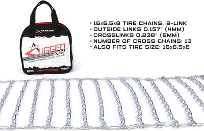 The ROP Shop Pair of 2 Link Tire Chains 16x6.5x6 | For Snow Blowers, Lawn & Garden Tractors, Mowers & Riders, UTV, ATV, 4-Wheelers, Utility Vehicles