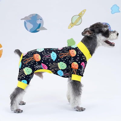 XPUDAC Dog Pajamas Clothes for Small Dogs Boy, Doggie Pjs Puppy Onesies Outfits Pet Clothes Christmas Pajamas, 4 Styles (Universe, XX-Small)