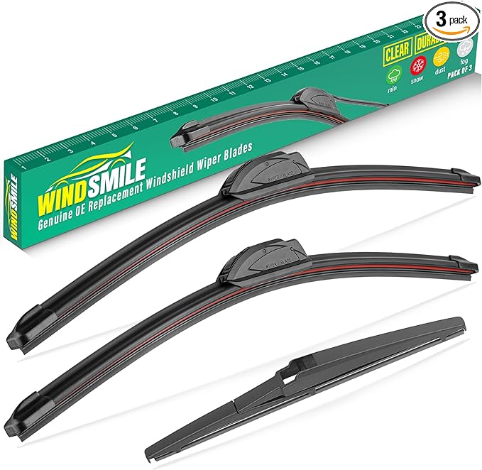 26" 16" 12" Windshield Wiper Blades Replacement for Toyota RAV4 2019 2020 2021 2022 2023 2024 2025 RAV 4 / Mazda 5 2006-2015 Premium All Weather Front Rear Wipers Set - OEM Quality (Pack of 3)