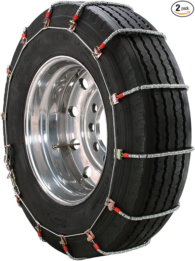 SCC TA1943 Alloy Radial Heavy Duty Truck Singles Tire Traction Chain - Set of 2
