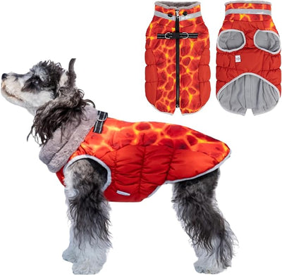 CuteBone Waterproof Winter Coat with Harness, Reflective Warm Jacket with Zipper for Cold Weather, Snowsuit for Small Medium Large Dogs YRFN20S