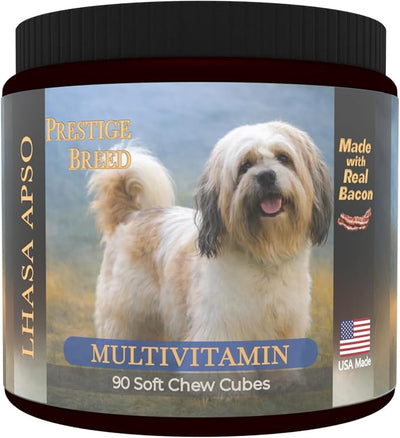 Lhasa Apso Multivitamins, 90 Count, Made in the USA with Real Bacon.