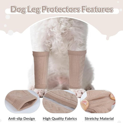 ROZKITCH 4 PCS Dog Leg Wound Protector, Dog Recovery Sleeve for Back/Front Leg, Stop Biting-Legs Due to an Allergy, Hold The Gauze in Place