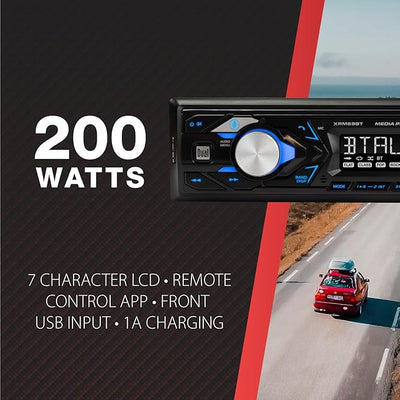 Dual Electronics XRM69BT Single DIN Car Stereo Bluetooth & AM/FM Radio | Hands-free Bluetooth calling & music streaming, push to talk voice assistant, USB playback & charging