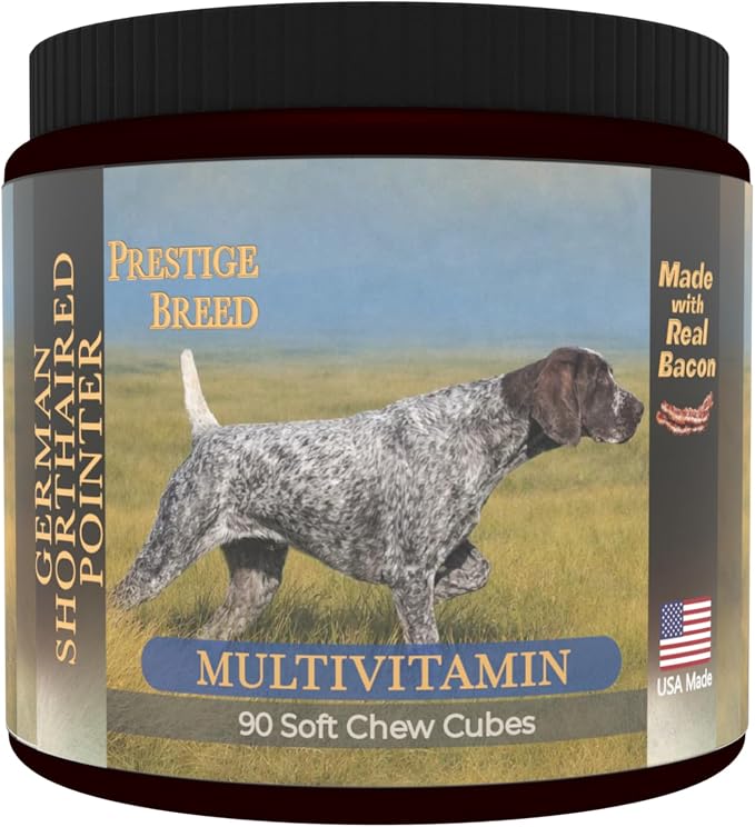 German Shorthaired Pointer Multivitamins, 90 Count, Made in the USA with Real Bacon.