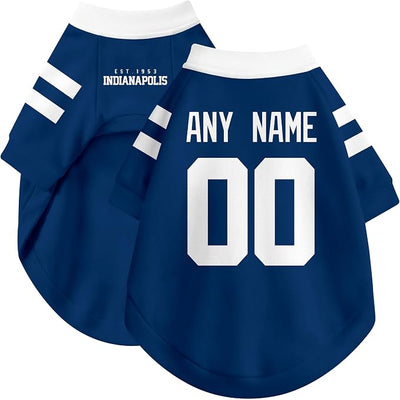 Indianapolis Dog Clothes Jersey Style Personalized Pet T Shirt with Custom Name Number for Small Medium Large Dogs