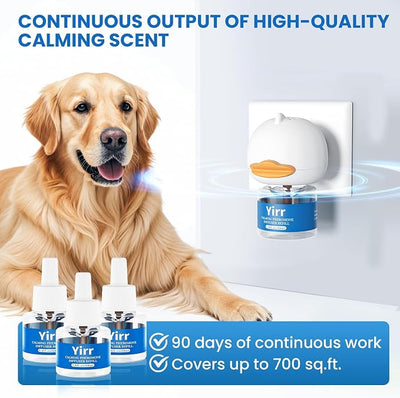 Dog Calming Diffuser, 6 in 1 Dog Pheromones Calming Diffuser, Relaxing Pheromone for Dogs Relief Stress Anxiety Reduce Aggression Barking, Help Train Dog to Pee, 3 Diffuser 3 Refill(48ml)