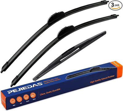 3 Replacement Wiper Blades For Nissan Armada 2017 2018 2019 2020 2021 2022 2023 24" + 19" + 12" Front and Rear Wiper Blades (Pack of 3)