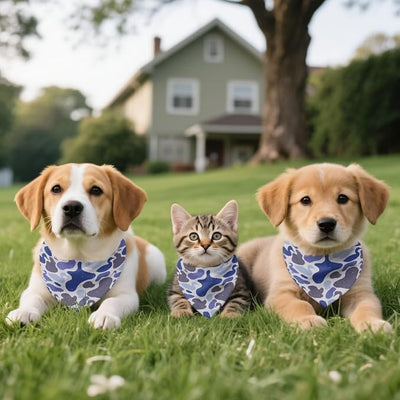 KEIAHUAN Dog Bandanas Triangle Dog Scarf Duck Camo Hunting Boy Girl Reversible Handkerchief for Small to Large Dogs One Size