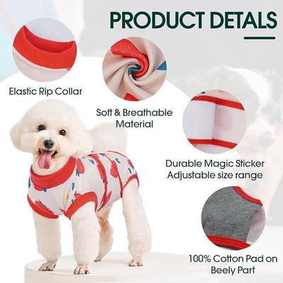 Kuoser Dog Recovery Suit for Surgery, Soft Dog Surgery Suit Female Male Spay Neuter, Anti-Licking Pet Onesie for Abdominal Wounds, Skin Disease, Doggy Cone Alternative Surgical Recovery Bodysuit, M