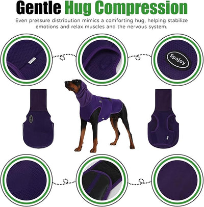 Dog Anxiety Vest with Hood, Soft Thunder Jacket for Fireworks, Vet Visits & Separation Anxiety – No Medication or Training