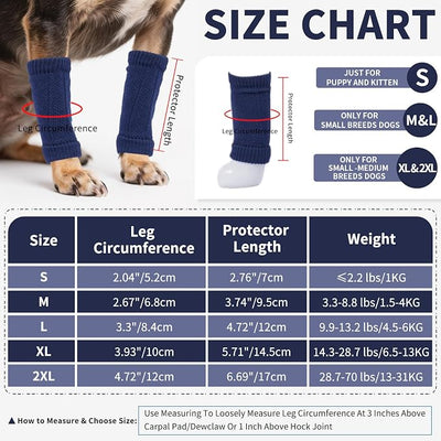 ROZKITCH 4 PCS Cat Sleeve to Stop Licking, Cat Leg Wrap, Leg Lick Protection Sleeve for Hot Spot, Stop Pet Licking and Chewing-Legs