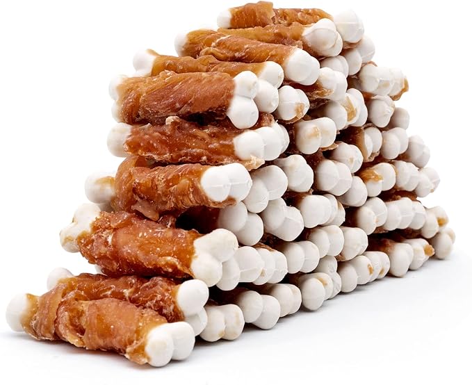 Dog Treats, Chicken Wrapped Calcium Bones Without Rawhide, 2.3 Inch Training Treats for Teeth Cleaning and Fresh Breath, Chews for Puppy and Small Dogs (56 Count - Pack of 1)