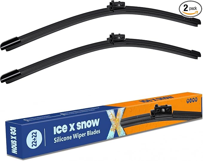22"+22" Silicone Windshield Wiper Blades Replacement for Mercedes-Benz MBZ C class and GLC class 2019-2015 C43 AMG 2019-2017 Oem Quality Durable and Quiet Windshield Wipers (Pack of 2)