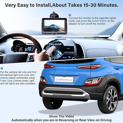 HD 1080P 5 inch Wireless Backup Camera for Truck: Clear Day & Night Vision | 15 Mins Easy Install for Car Trucks SUV Camper Parking Safety Assistance