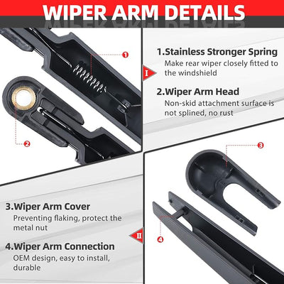 OTUAYAUTO Rear Windshield Wiper Arm Blade Kit - Replacement for Hyundai Veloster 2012-2017 - [New] OEM # 988112V000