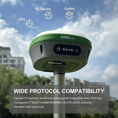 IMU RTK GPS Survey EQUIPEMNT 1cm Accuracy Kilometers Distance Between SMA26 PRO RTK Rover and RTK Base, Work as Base Station for Drones, 0-60° Tilt Surveying(Include Tripod, Pole&Tribrach)