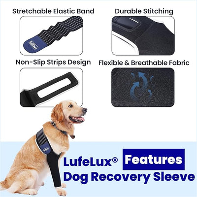 Dog Leg Sleeve for Front Leg | Prevent Licking Ensure Faster Recovery, Cone Alternative, Breathable Material, Stretchy Elastic Band, For Hot Spots, Wounds