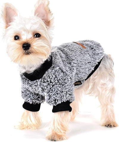Dog Sweaters for Small Dogs Girl Male Dog, Sweater, Soft Fleece Pet Winter Clothes Boy Girl, Fuzzy Sweatshirts Flannel Jacket Puppy Coat(M, Black)