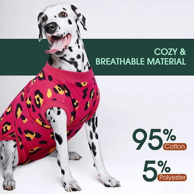 Kuoser Dog Recovery Suit for Dogs After Surgery,Professional Surgical Onesie for Female Male Dogs Spay Neuter,Soft Dog Surgery Suit Bodysuit for Abdominal Wounds Skin Disease,Rose M