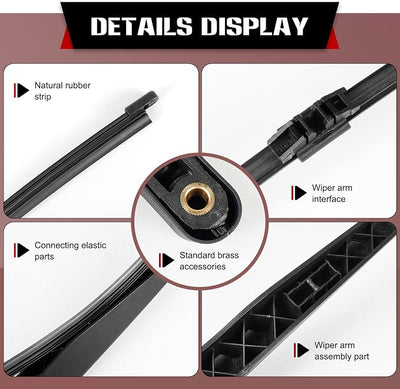OTUAYAUTO Rear Windshield Wiper Replacement for 2018-2023 Ford Expedition, Back Window Wiper Blade Arm Accessories, Wiper Cover Kits Assembly for Rear Windshield