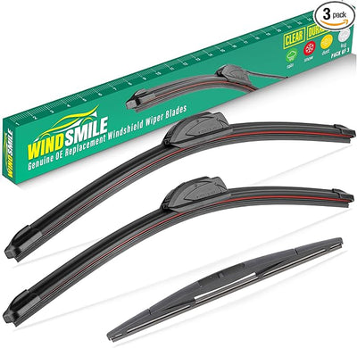 24" 14" 14" Windshield Wiper Blades Replacement for Mazda 2 2011 2012 2013 2014 Premium All Weather Front Rear Wipers Set - OEM Quality (Pack of 3)