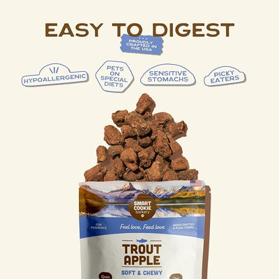 Smart Cookie Healthy Soft Dog Treats Variety Pack - Rabbit, Trout, Wild Boar, Duck & Shrimp - Grain Free Limited Ingredient Training Treats for Dogs with Sensitive Stomach & Allergies, Made in USA
