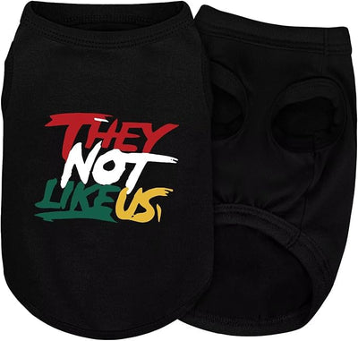 Comfortable Polyester-Cotton Dog Shirt –with 'They NOT Like US', Perfect for Small & Medium Dogs, Soft & Stylish Pet Apparel for Everyday Wear. Black 4XL
