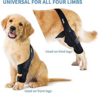 Dog Knee Brace for Torn ACL Hind Leg – Canine CCL & Cruciate Ligament Support – Joint Stability and Recovery Wrap for Leg Injuries – Durable Adjustable Design – Black, Large