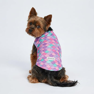 Fitwarm 2 Pack Mermaid & Scale UPF 50+ UV Sun Protection Dog Shirt, Lightweight Cooling Vest, Quick Dry Summer Clothes for Small Dogs Girl, Pet Outfit, Purple, Pink, White, Small