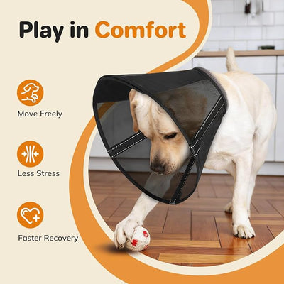 Breathable Mesh Dog Cone Collar for Surgery, Soft Elizabethan Recovery Alternative to Stop Licking,Pet Neck Collar for Large Medium Small Breeds, XS