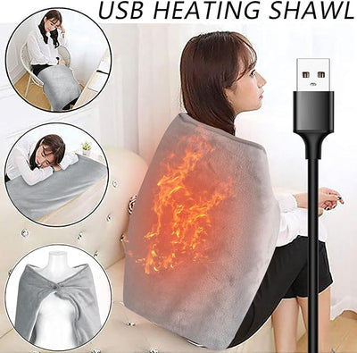 USB Heated Blanket Fast Heating Soft Flannel 5V | Heated Throw Blanket Machine Washable for Car, Truck, SUV, RV, Stadium, Winter Car Accessories, Scarf Neck Shoulder Warming