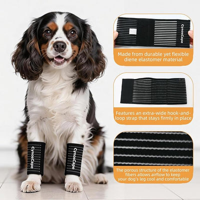 Dog Leg Brace, Black Compression Support Wraps for Front or Rear Legs with Streching Adjustable Strap,Dog Wrist Brace- Leg Sleeve to Stop Licking - Aid in Wound Care and Recovery