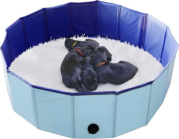 Whelping Box for Dogs and Puppies Welp Box Whelping Pool,Puppy Whelping Pen for Dogs,Great for Puppies,Easy to Clean (32inch Dia.x8inch H(80x20cm), Blue)