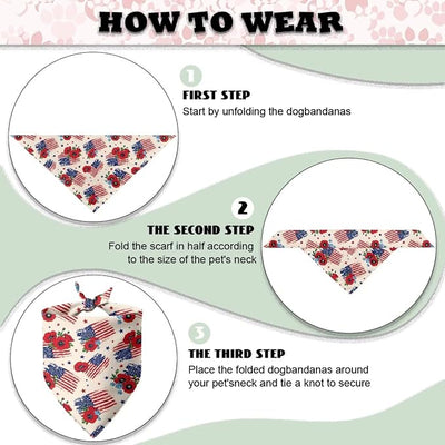 KEIAHUAN 250th Anniversary Dog Bandanas 4th of July Patriotic Pet Bandanas Independence Day Triangle Pet Bibs Scarf Holiday Scarf Accessories