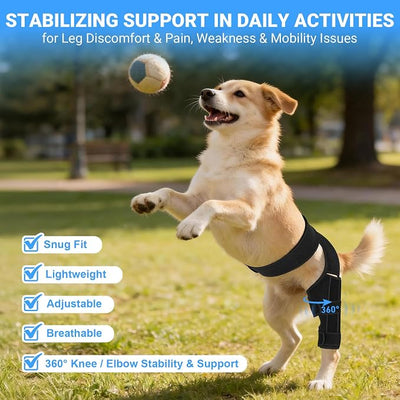 Dog Knee Brace for Back Leg, Adjustable Elbow Braces with Stabilizers, Canine Joint Support for Torn ACL, Luxating Patella, Arthritis, Ligament Injury and Post-surgery Recovery, Universal (S)