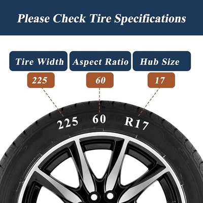 Snow Chains, 215-315mm Universal Tire Chains for Car, SUV, RV, Pickup Trucks, Adjustable Emergency Anti-Skid Thickening Tire Traction Chain (6 Packs)
