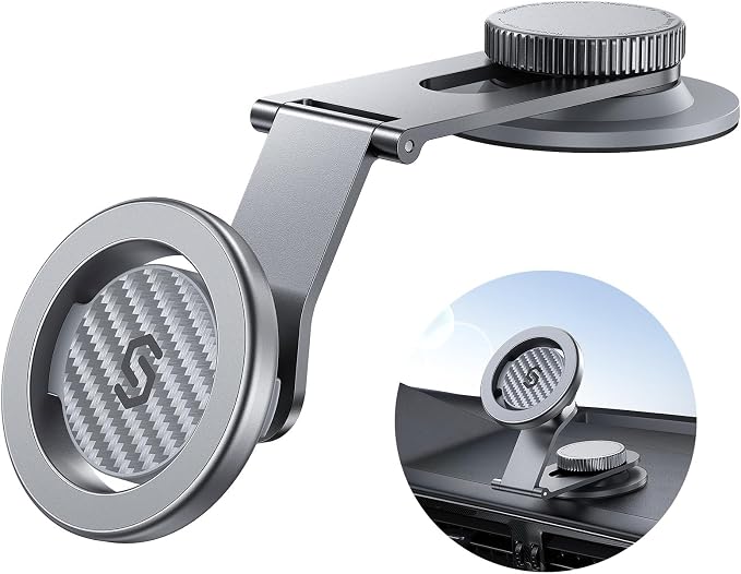 Fits MagSafe Car Mount for Universal Dashboard & Tesla Screen,Kevlar Silver Magnetic Phone Holder for Car,Super Stable Magnetic Car Phone Mount for iPhone 17 Pro Max 16 15 14 13 12&All Phones