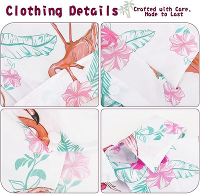 Hawaiian Dog Shirt – Lightweight and Breathable Summer T-Shirt with Tropical Prints, Fun Beach Outfit for Small, Medium, and Large Dogs, Perfect for Hot Days and Outdoor Vacation.Flamingo L