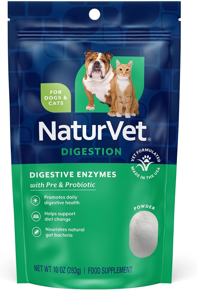 Digestive Enzymes - Plus Probiotics & Prebiotics – Helps Support Diet Change & A Healthy Digestive Tract – for Dogs & Cats – 10 oz Powder