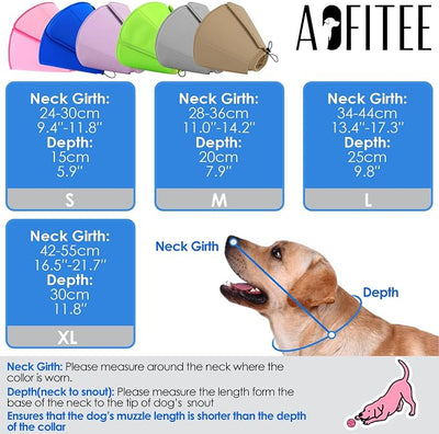 AOFITEE Soft Dog Cone Collar, Adjustable Cone for Dogs to Stop Licking, Dog Cones for Small Medium Large Dogs, Breathable Elizabethan Collar Wound Healing After Surgery(Blue,S)