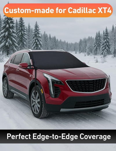 EcoNour Car Snow Cover Compatible for Cadillac XT4 | Windshield Cover for Ice and Snow with S-Hook Straps | Heavy-Duty 600D Oxford Winter Car Cover, Waterproof & Anti-Slip