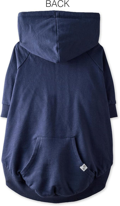 Pet Passion Rocky – The Original Lightweight Hooded Tee 100% Organic Cotton Dog Hoodie Pet Coat Sweater for All Sized Dogs, Original Navy, XXX-Small (up to 5lbs)