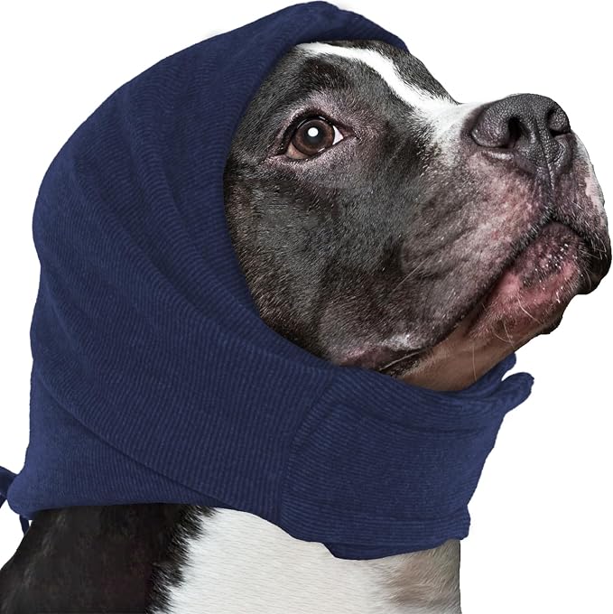 Soft Dog Calming Hoodie Anxiety Relief Dog Ear Muffs Noise Protection Doggy Head Wrap Hematoma Fireworks Doggy Ear Cover for Bath Blow Drying Pet Head Cover Noise Cancelling Sleep Help Headband