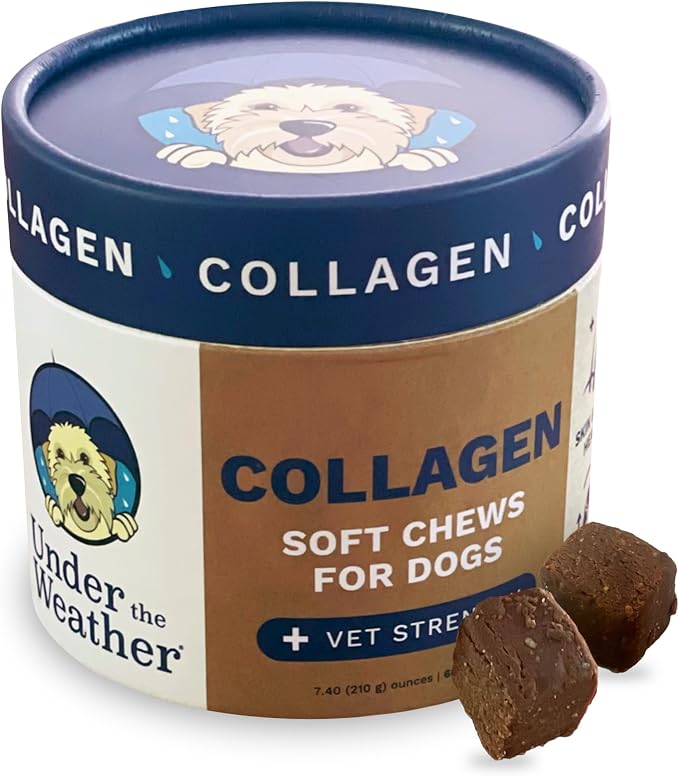 Collagen Chews for Dogs | Promotes Healthy Skin Coat and Stronger Hip & Joint | Improves Overall Mobility | Immunity and Anti-inflammatory Collagen for Dog Supplement | 60 Count
