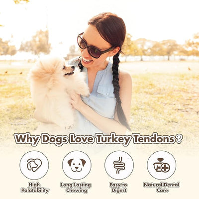 VITADAY All Natural Turkey Tendon Dog Treats, Ring (S), 4-Pack | Long-lasting dog training treats, rawhide-free, made of USA-sourced turkey tendons