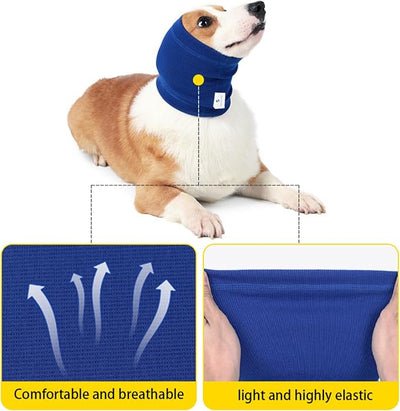Dog Ear Wrap, Dog Ear Head Wrap Anxiety Relief – Noise Canceling for Fireworks, Thunderstorms, Pet Grooming & Force Drying (Pink M)
