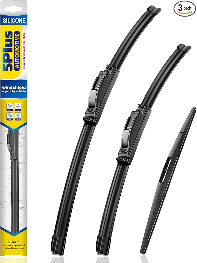 5 PLUS Silicone Windshield Wipers Replacement for 2008-2003 Honda Pilot Wiper Blades(3 PCS),Water Repellent Automotive Replacement Windshield Wiper Blades for My Car -24"/21"/14"